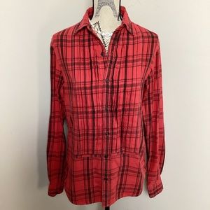 Denim & Supply RL Women’s Red Black Plaid Long Sleeve Button Down Shirt
